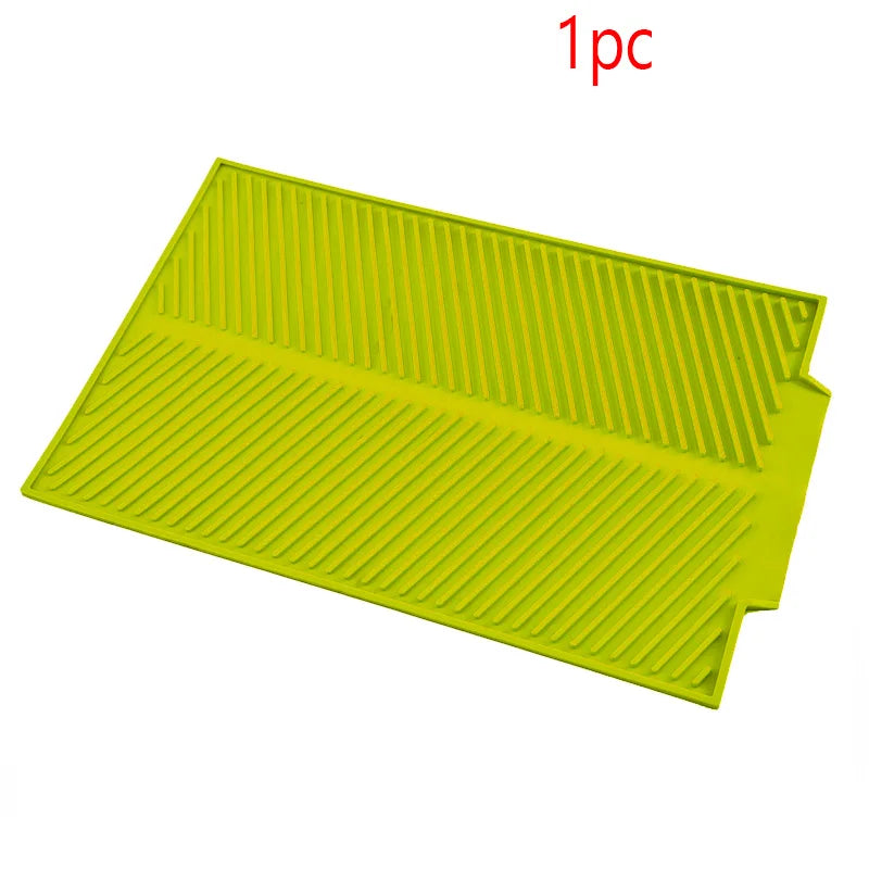 4pcs/set Dish Drying Mat Heat Resistant Non-slip Tray Silicone Tableware Dishwaser Pad Dinnerware Table Mat Placemat 39*25cm Peaceful Pleasures Health and Wellness Green-1pc L 39x25cm