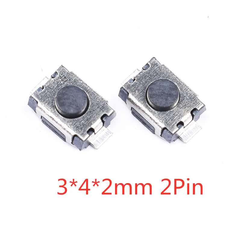 50PCS Tact Switch Silicone Button Micro Switch 3*4*2mm 3x6x4.3mm 2Pin 3x6x2.5mm 4*4*1.5mm SMD 4 Feet Peaceful Pleasures Health and Wellness 3X4X2mm 2Pin