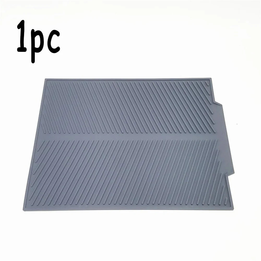 4pcs/set Dish Drying Mat Heat Resistant Non-slip Tray Silicone Tableware Dishwaser Pad Dinnerware Table Mat Placemat 39*25cm Peaceful Pleasures Health and Wellness Grey-1pc L 39x25cm