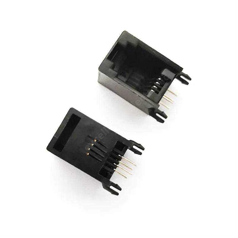 10pcs Black RJ11 Telephone Socket 4P4C 6P2C 6P4C 6P6C Plug Horizontal Right Angle Crystal Head Seat Female Socket Peaceful Pleasures Health and Wellness 4P4C
