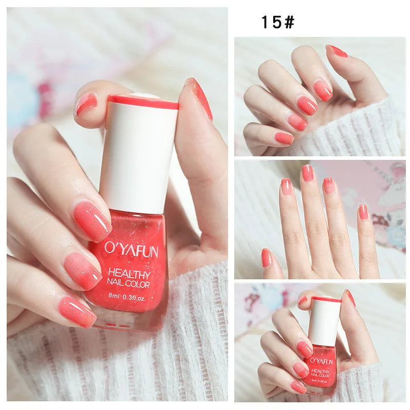 Quick-Dry Tearable Nail Polish | Glitter Matte Waterproof 40 Colors