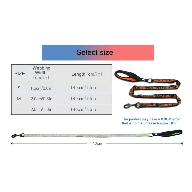 Truelove Pet Leash Nylon Explosion-proof Reflective for Cat and Dog Small Medium Large Travel Cross Walking Training TLL3071 Peaceful Pleasures Health and Wellness