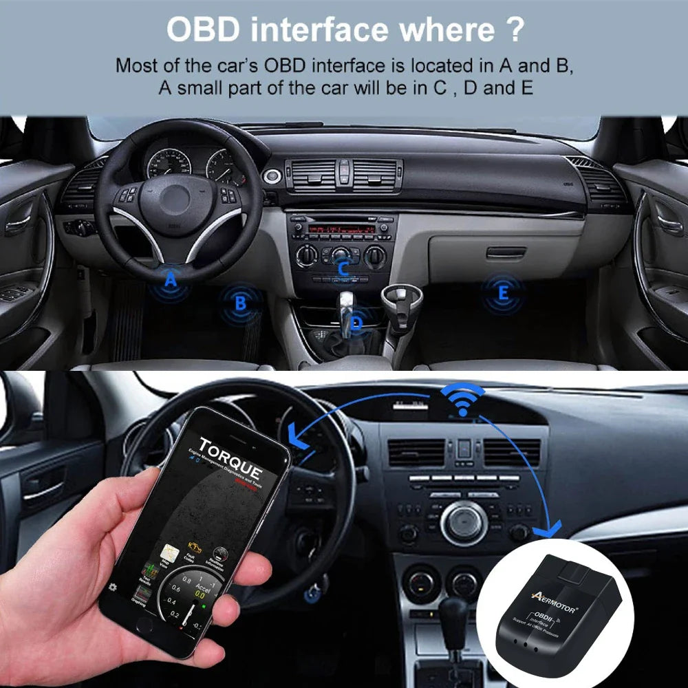 ELM327 OBD2 Bluetooth & WiFi Car Diagnostic Scanner V1.5