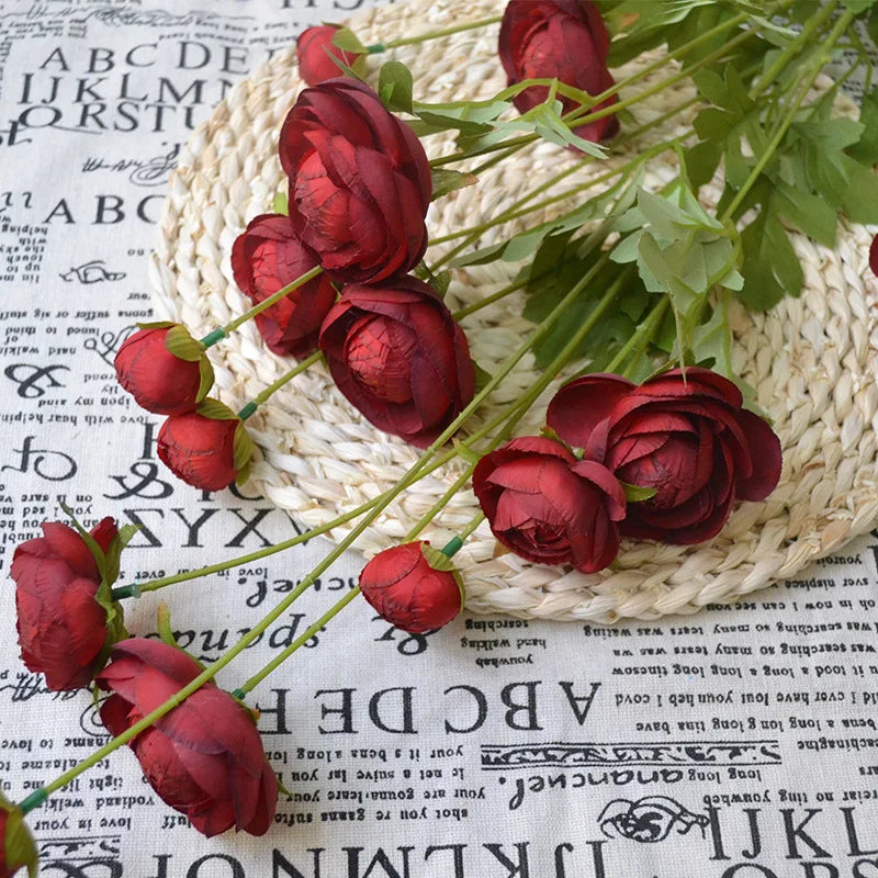 Silk Tea Rose Artificial Flower Bouquet – 8 Heads, 95cm