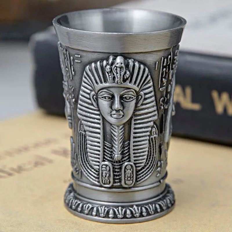 Ancient Egypt Decorative Metal Wine Goblet – Retro Egyptian Chalice, Unique Gift for Halloween & Christmas