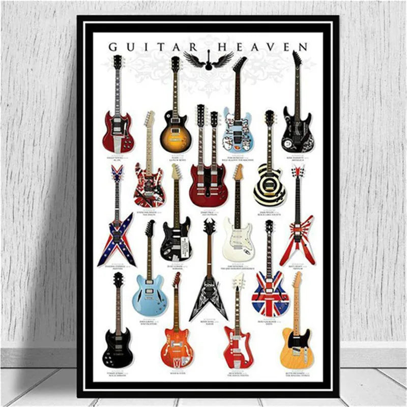 Guitar Wall Pictures Canvas Poster And Prints Modern Musical Instruments Painting For Living Room Bar Home Decor Aesthetic Peaceful Pleasures Health and Wellness C 50X70cm No frame