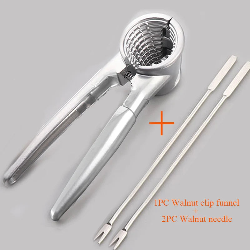 Zinc Alloy Nutcracker Sheller Crack Almond Walnut Pecan Hazelnut Filbert Nut Kitchen Nut Sheller Clip Tool Clamp Plier Cracker Peaceful Pleasures Health and Wellness A
