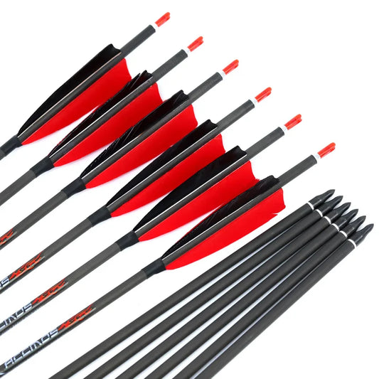 6 ID Pure Carbon Arrow Spine 300 350 400 500 600 700 800 Recurve Peaceful Pleasures Health and Wellness 32in sp250 blue 6pc