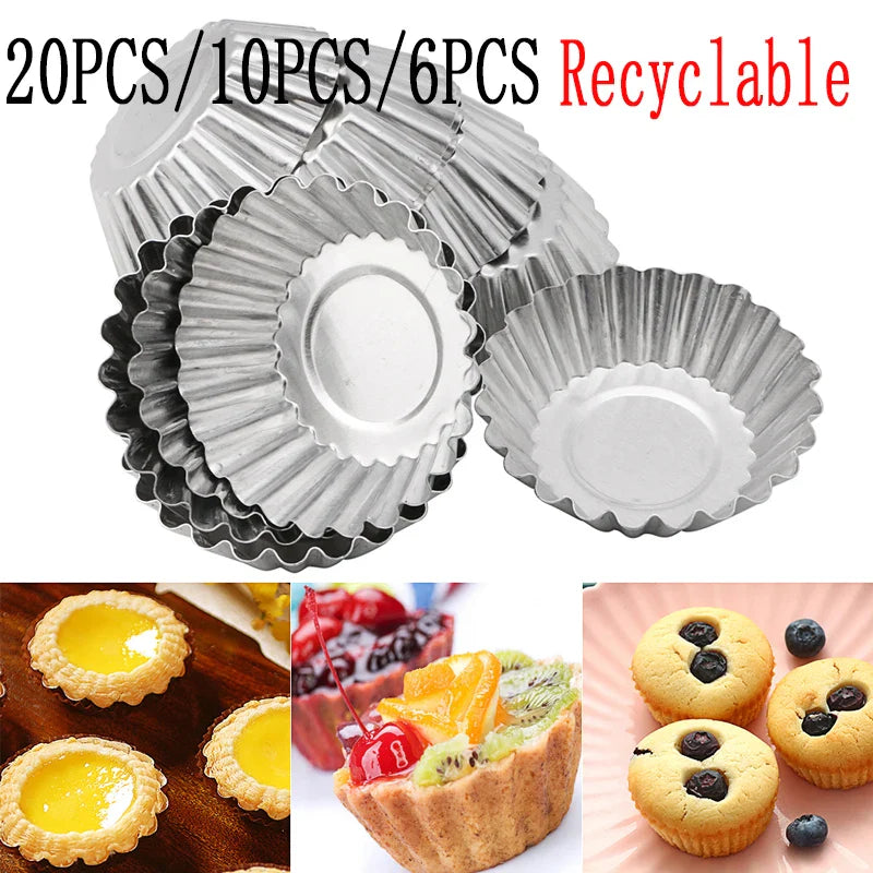 20-Pack Chrysanthemum Aluminium Tart & Cookie Baking Molds