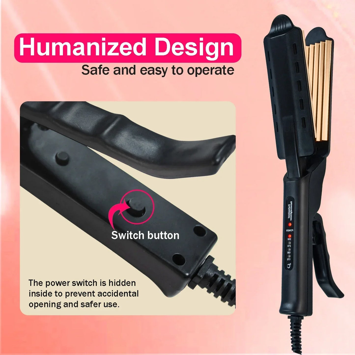 Hair Curler Flat Iron Corn Curls Corrugation Wave Ceramic Tourmaline Ionic Curling Iron Tongs Hair Styling Crimper Dropshipping Peaceful Pleasures Health and Wellness