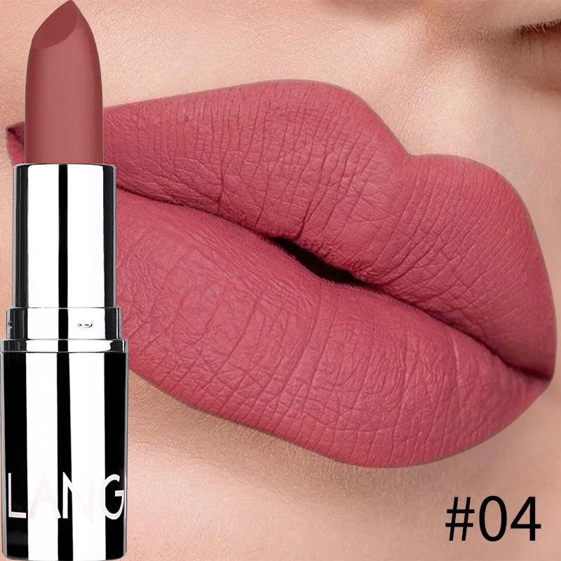 Langmanni Matte Velvet Lipstick – 8 Colors, Waterproof Long-Lasting