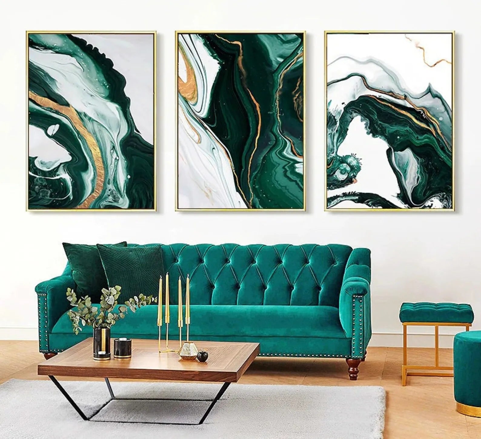 Wall Art Pictures for Home Decoration, 3 Panel, Hand Painted, Acrylic, Oil Painting on Canvas, Posters for Living Room, Sofa Peaceful Pleasures Health and Wellness No frame 80cmx120cmx3
