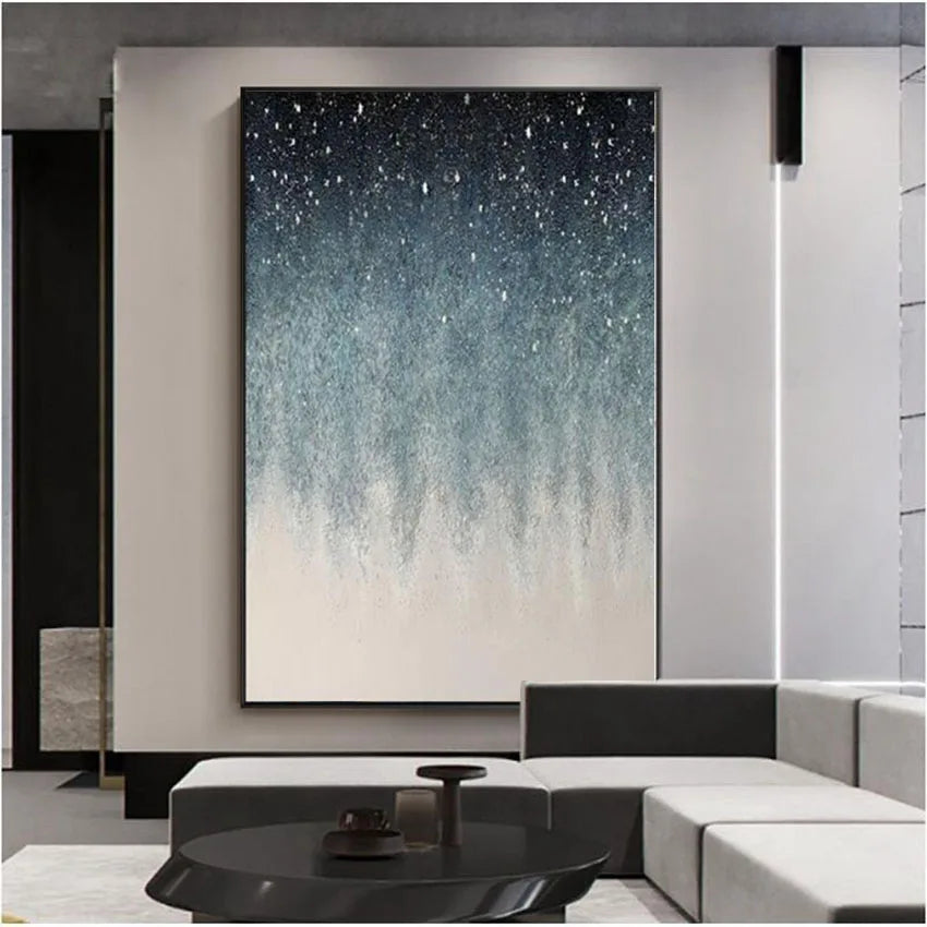 Handmade Vast Starry Sky Canvas Oil Painting Abstract Vertical Version Frameless Wall Decoration Poster For Living Room Bedroom Peaceful Pleasures Health and Wellness