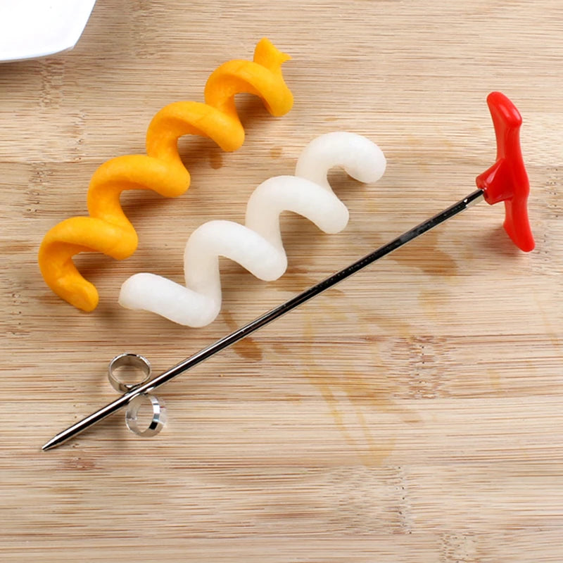 Manual Spiral Screw Slicer & Twist Knife – Curly Vegetable Cutter for Potato, Cucumber, Carrot & Radish