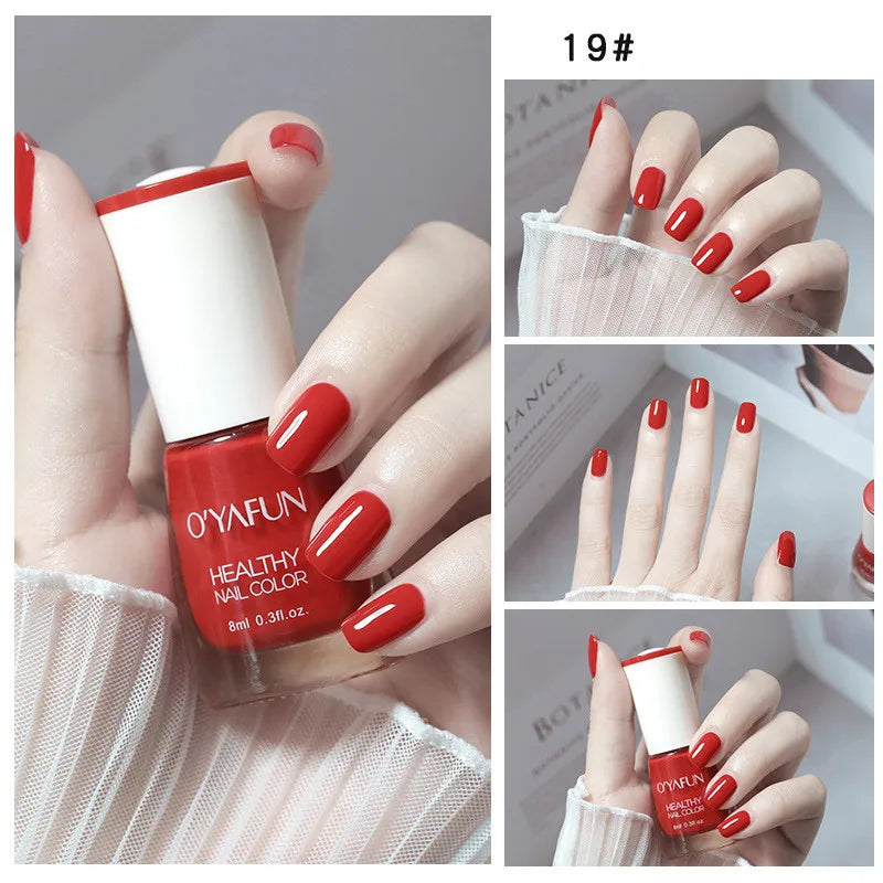 Quick-Dry Tearable Nail Polish | Glitter Matte Waterproof 40 Colors