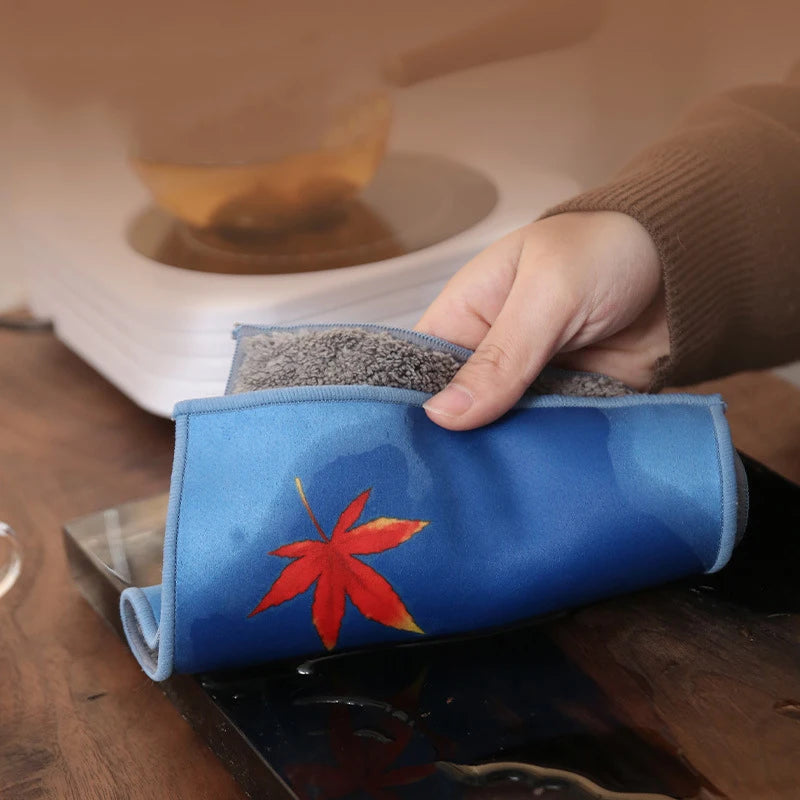 Hand-Painted Kung Fu Tea Towel | Double Layer Microfiber Cloth