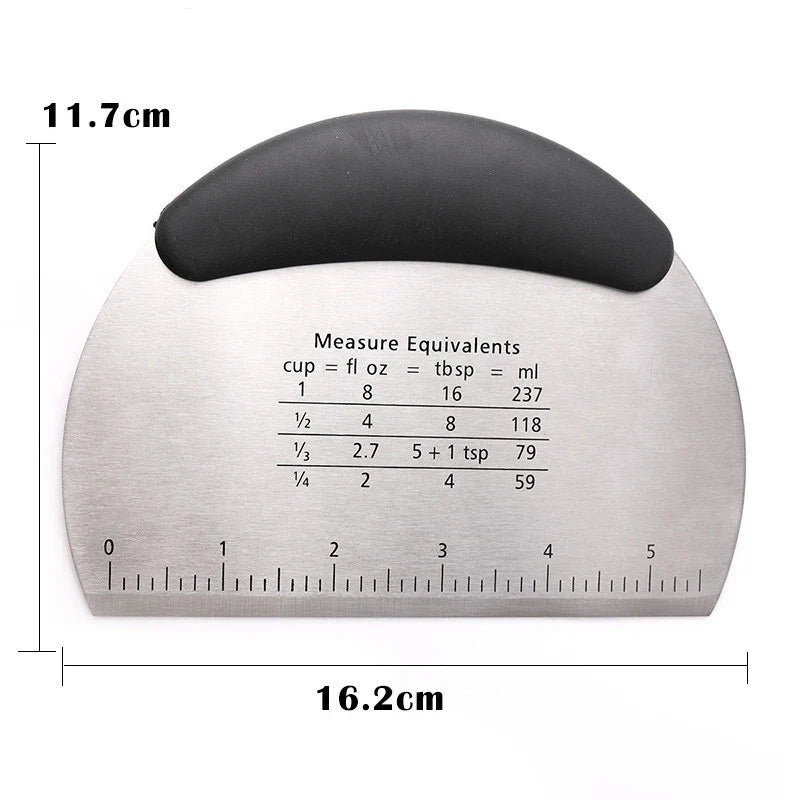 Stainless Steel Dough Scraper & Pizza Cutter with Scale