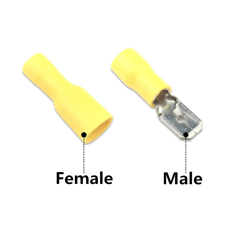 25 Pairs FDD MDD 1.25-250 2.5-250 5-250 6.3mm Female Male Insulated Electrical Crimp Terminal Connectors Cable Wire Connector Peaceful Pleasures Health and Wellness