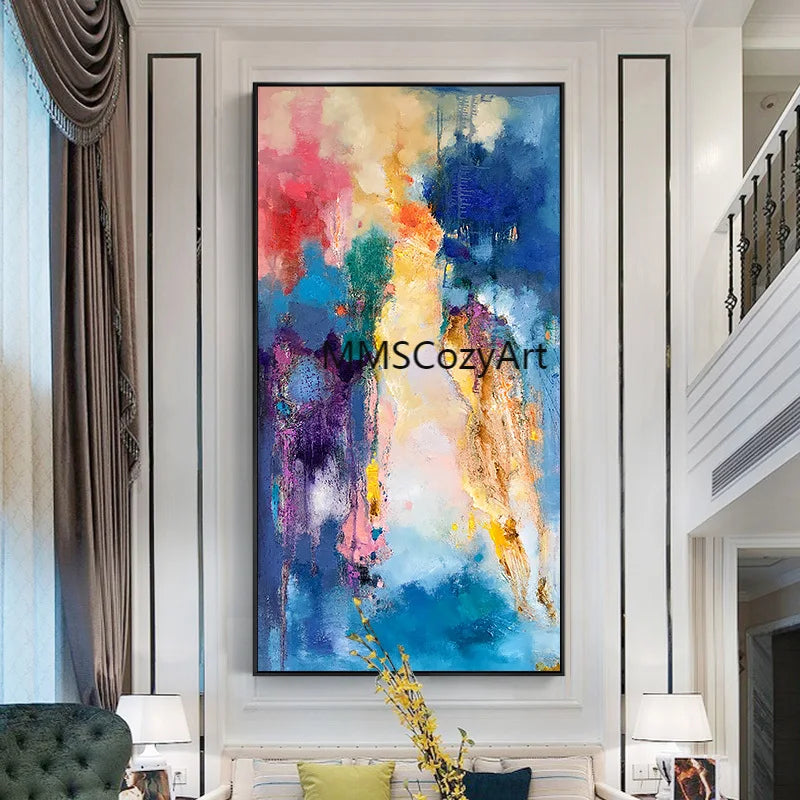 Hand-painted Abstract Abstract Murals, Living Room Paintings, Villa Paintings, Hand Painted Abstract Peaceful Pleasures Health and Wellness