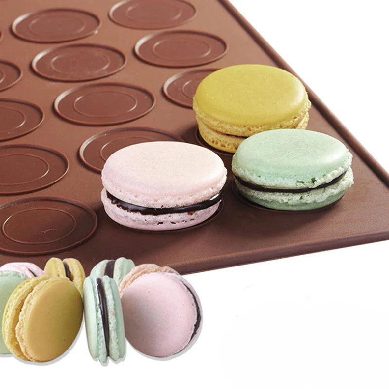48-Cavity Silicone Macaron Baking Mat – Non-Stick DIY Mold