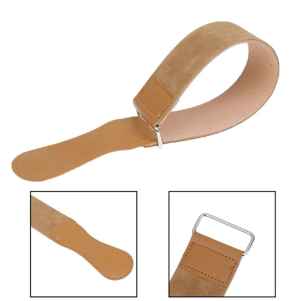 Genuine Leather Strop Strap Barber Straight Razor Folding Knife Knives Sharpening Shave Sharpener Sharpening Belt Peaceful Pleasures Health and Wellness