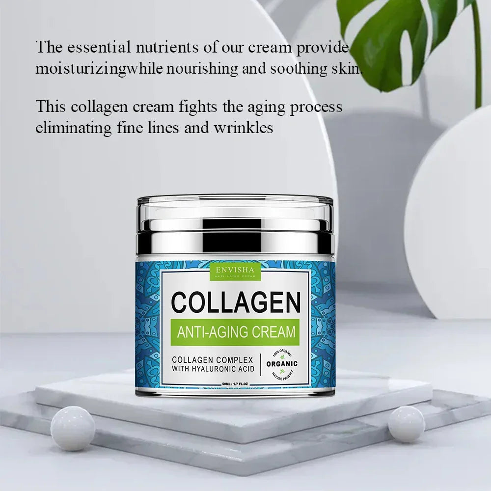 ENVISHA Face Cream – Collagen, Hyaluronic Acid & Anti-Aging | 50ml Peaceful Pleasures Health and Wellness