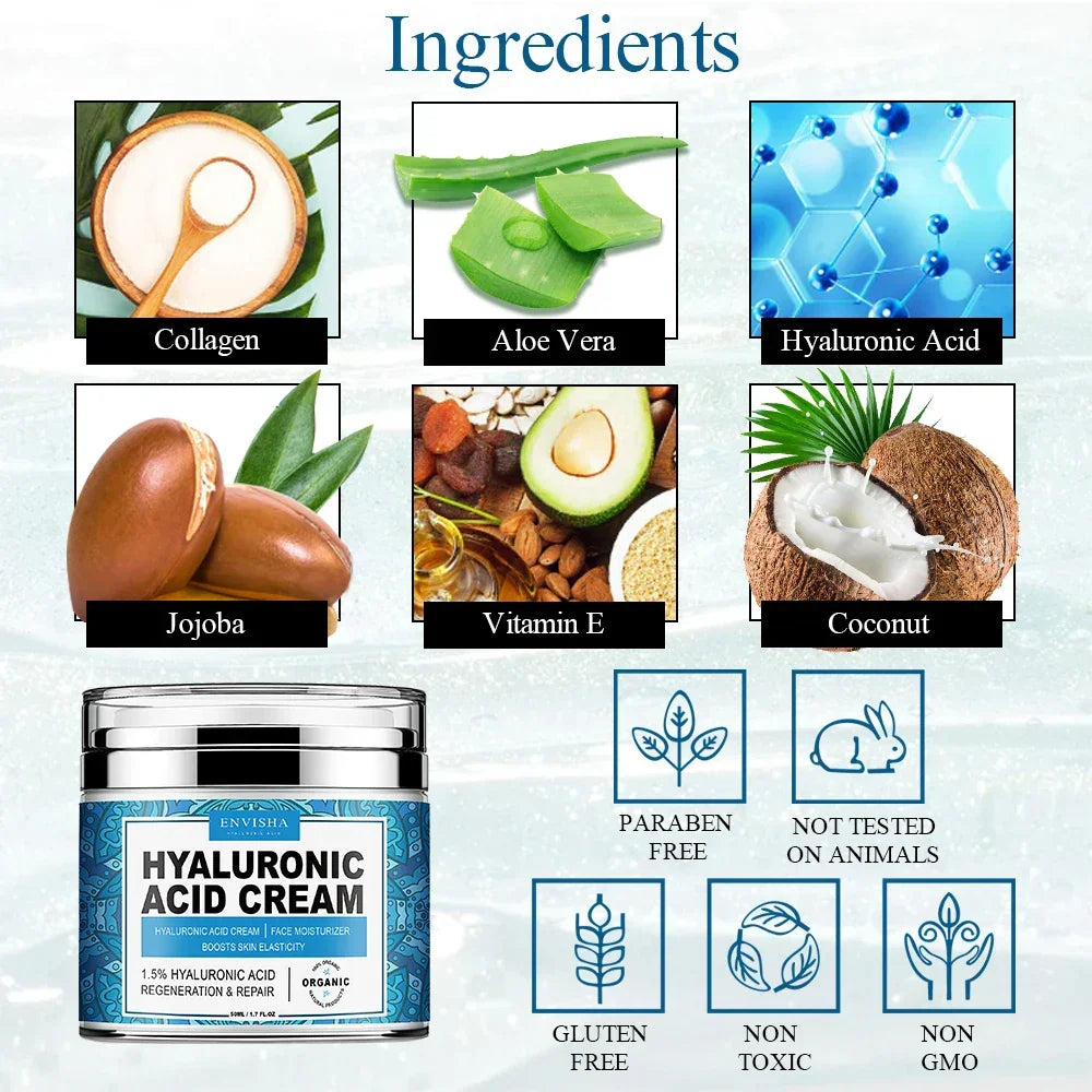 ENVISHA Multi-Active Face Cream – Retinol, Collagen, Vitamin C & HA 50ml Face Cream Peaceful Pleasures Health and Wellness
