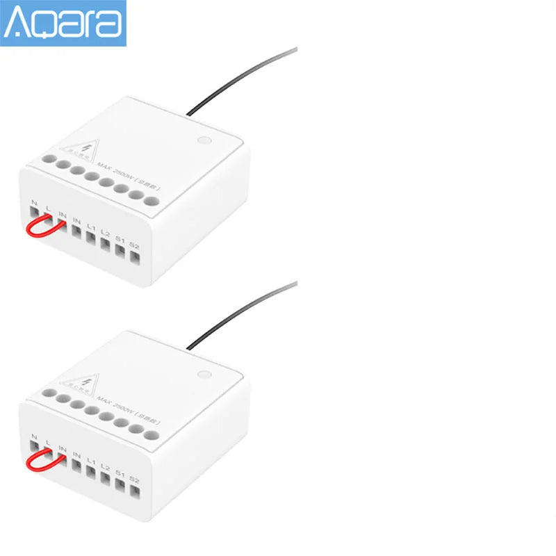 Aqara Two-way Control Module Zigbee Wireless Relay Switch Controller Smart Timer 2 Channels Work With Xiaomi Mi Home Homekit APP Peaceful Pleasures Health and Wellness 2pcs China Mainland