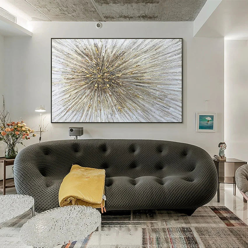 Modern Abstract Hand Canvas Oil Painting Non-toxic Pigment for Artistic Decoration of Hotel Restaurant Living Room Bedroom Walls Peaceful Pleasures Health and Wellness
