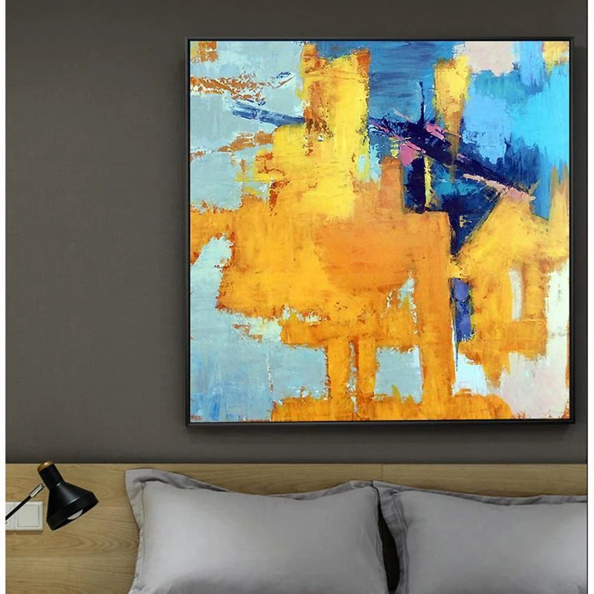 Handmade Canvas Oil Painting Frameless Abstract Art Home Decor Salon Hanging Poster Acrylic Raw Living Room Bedroom Restaurant Peaceful Pleasures Health and Wellness No frame High50cmx70cm