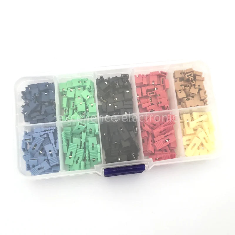200PCS/Box 2.54mm Pitch Short / Long Jumper Cap Pin Header Connector Short-circuit Cap Black Yellow Green Red Blue Peaceful Pleasures Health and Wellness