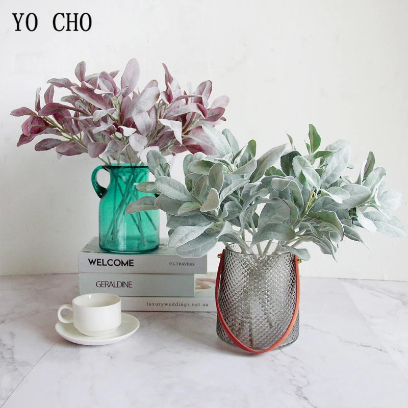 YO CHO 38cm Silk Artificial Rabbit Ear Vine Leaf | DIY Decor