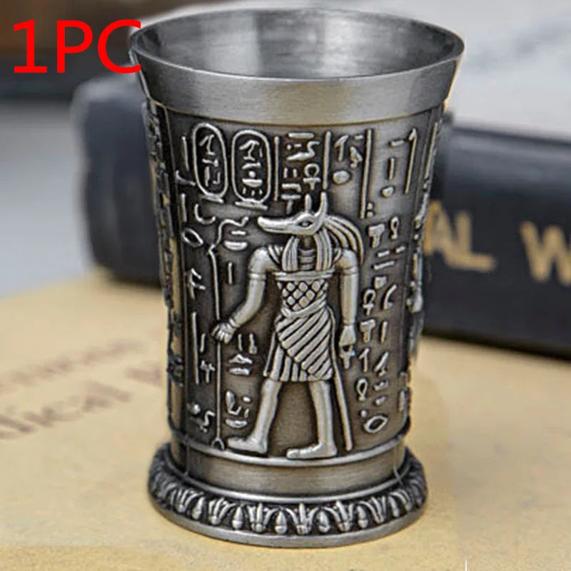 Ancient Egypt Decorative Metal Wine Goblet – Retro Egyptian Chalice, Unique Gift for Halloween & Christmas