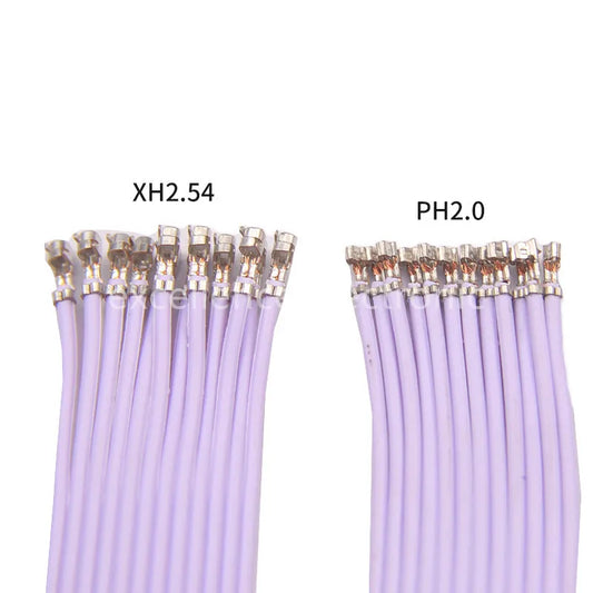 5PCS PH2.0 XH 2.54mm 12P Red and White Flat Cable Single Head Double Head Terminal Line 10cm 20cm 30cm (No Plastic Shell ) Peaceful Pleasures Health and Wellness XH2.54 12P 10cm|Single head
