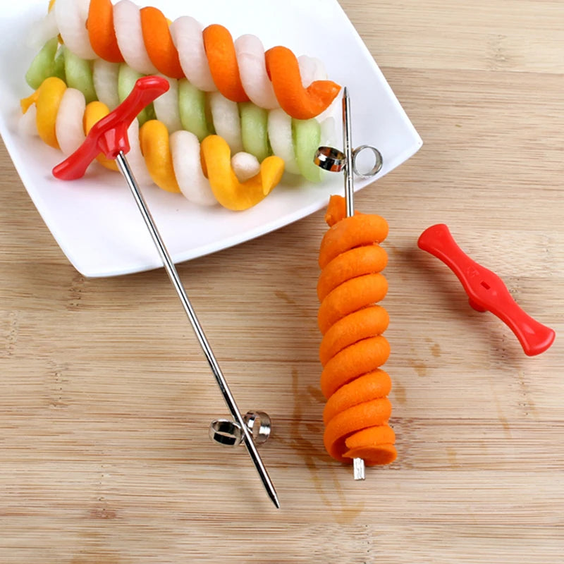 Manual Spiral Screw Slicer & Twist Knife – Curly Vegetable Cutter for Potato, Cucumber, Carrot & Radish