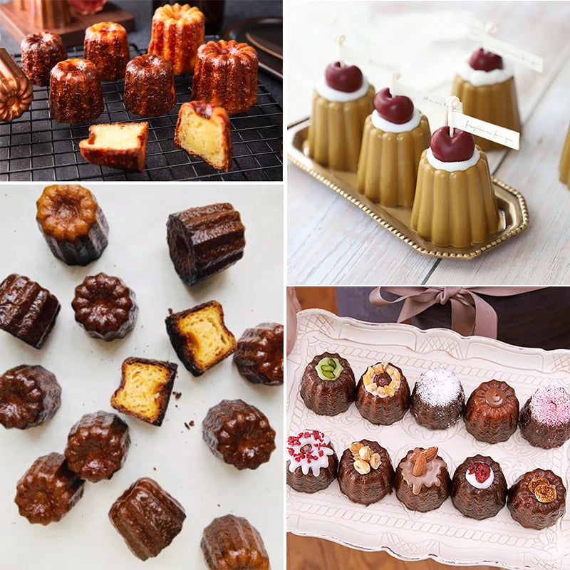 8/18 Cavity Silicone Mold Canneles Bordelais Fluted Cake Mold Muffin Cupcake Baking Tray Dessert Pastry Cake Decorating Tools Peaceful Pleasures Health and Wellness