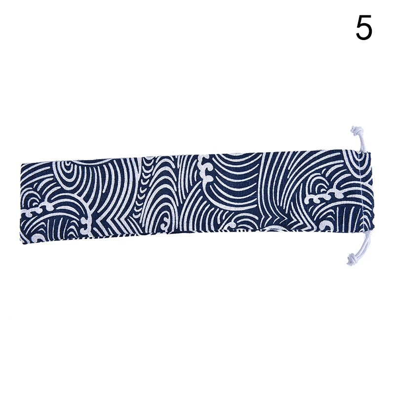 Cutlery Case Drawstring Bag Portable Tableware Bag Cotton Linen Travel Spoon bag Peaceful Pleasures Health and Wellness N5