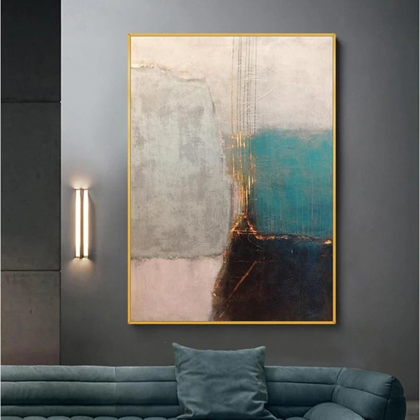 Nordic Minimalist Abstract Handmade Canvas Oil Painting Wall Decor Art Hanging Picture Poster Living Room Bedroom Hotel Mural Peaceful Pleasures Health and Wellness