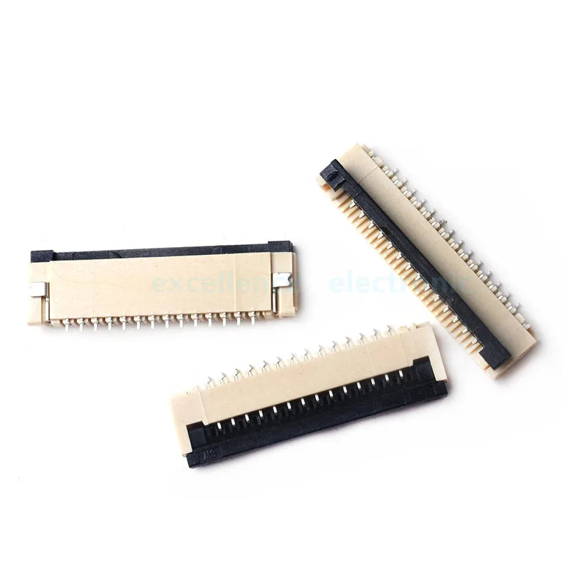 50pcs/Box 1mm Pitch Flip Type Under Clamshell Socket FPC FFC Flat Cable Connector 4P 6P 8P 10P 12P 14P 16P 20P 22P 24P Kits Peaceful Pleasures Health and Wellness
