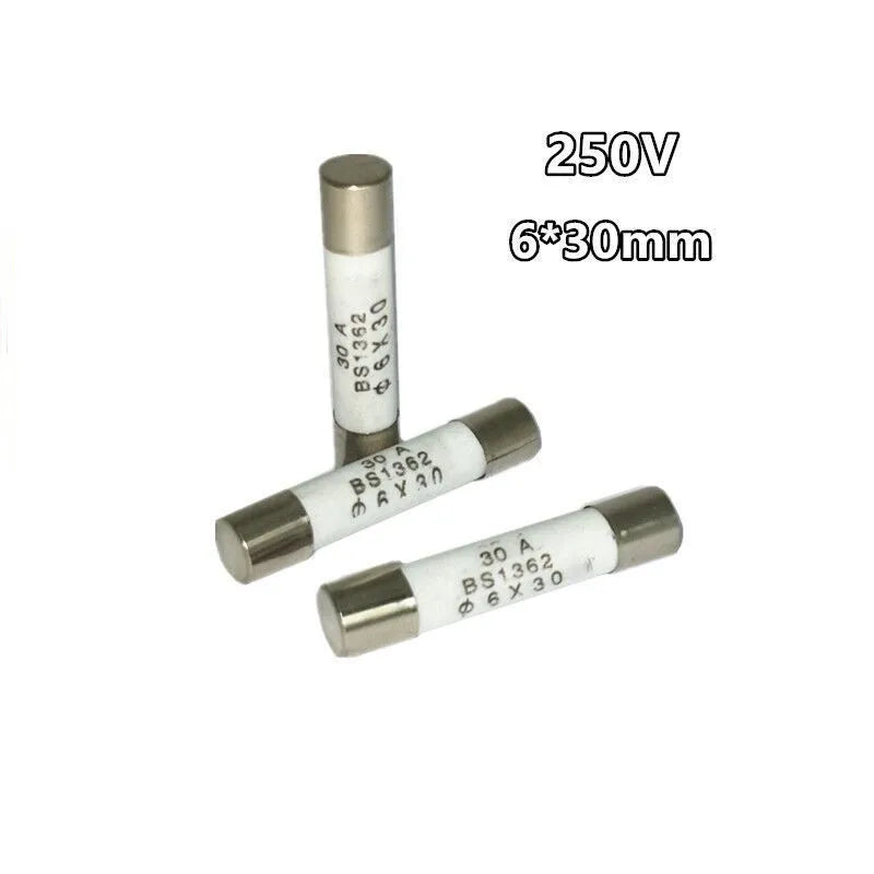 75pcs Ceramic Fuse 6mm x 30mm 0.5A 1A 2A 3A 4A 5A 6A 8A 10A 13A 15A 20A 25A 30A Fuse Assortment Kit 250V 6x30mm Insurance Tube Peaceful Pleasures Health and Wellness
