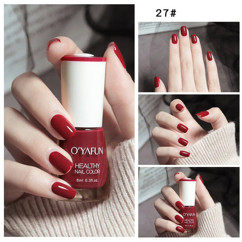 Quick-Dry Tearable Nail Polish | Glitter Matte Waterproof 40 Colors