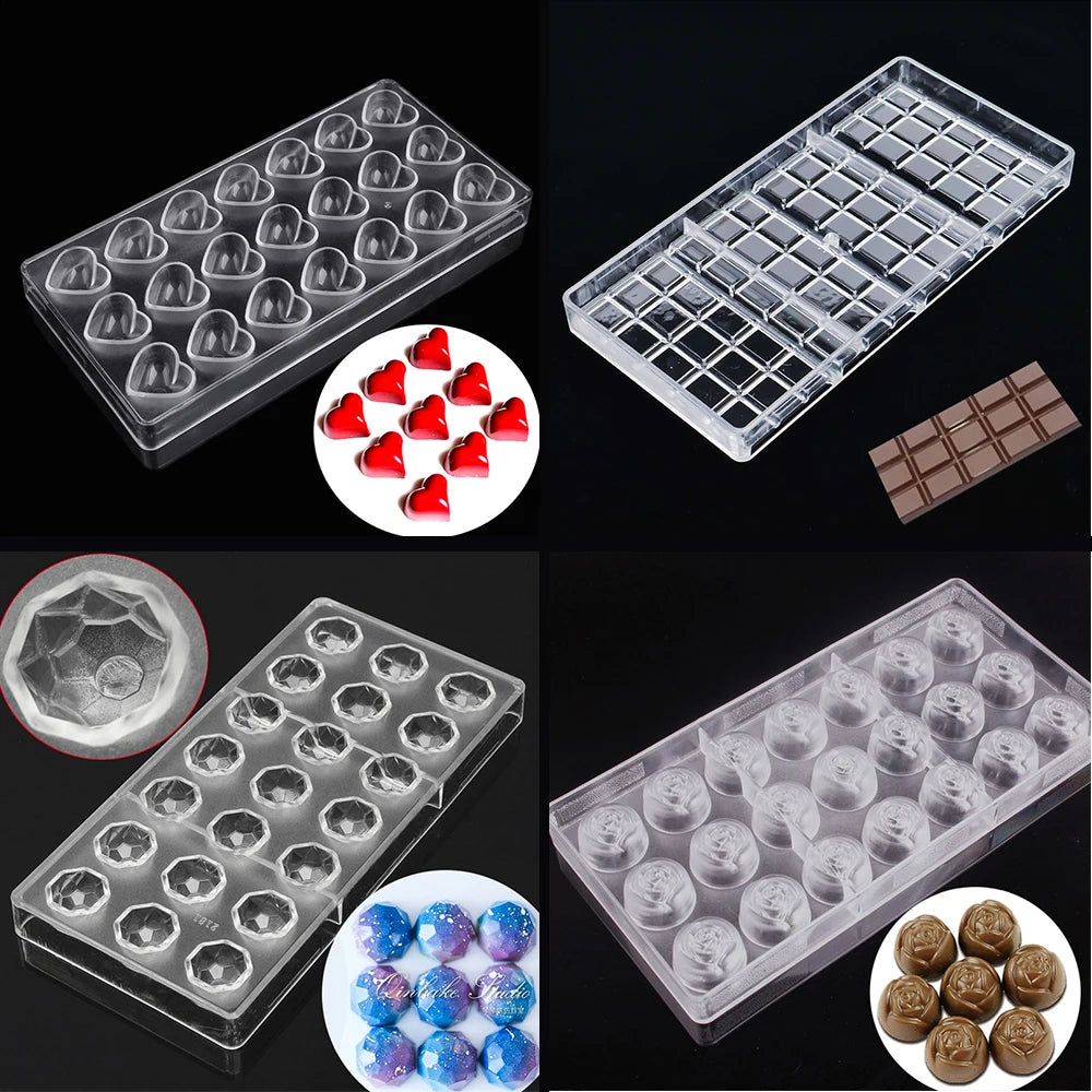 3D Polycarbonate Chocolate Bar Mold Tray | Heat-Safe DIY Candy & Pastry Baking Mold