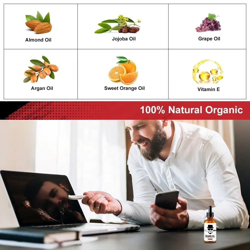 ENVISHA Beard Oil & Cream – Growth, Grooming & Moisturizing