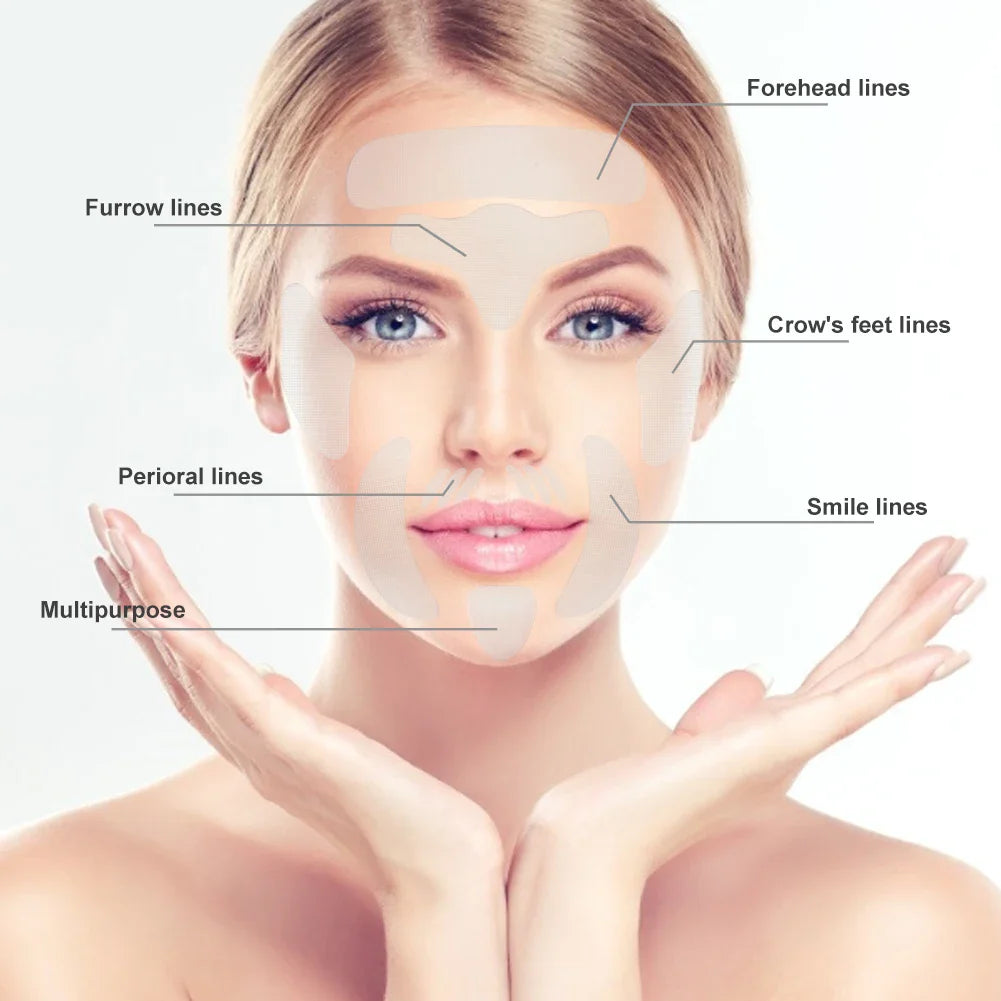 256-Piece Silicone Facial Smoothing Patches – Face, Neck & Eye