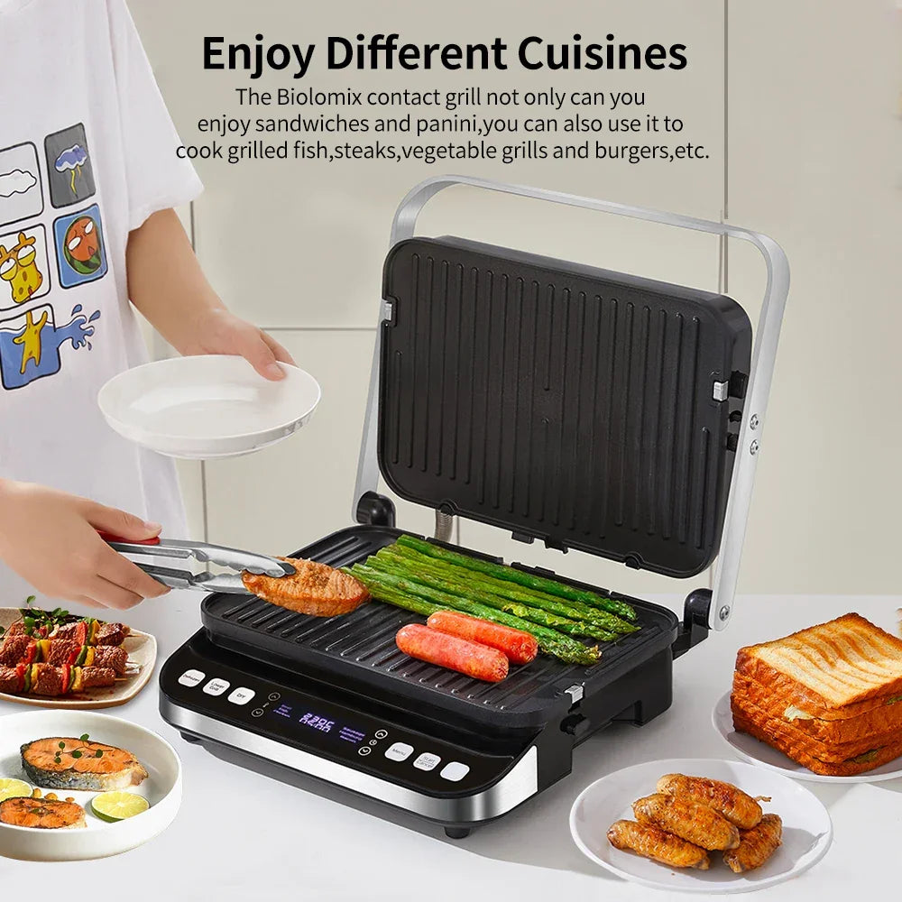 BioloMix 2000W Electric Contact Grill & Panini Press | BCG02D Peaceful Pleasures Health and Wellness