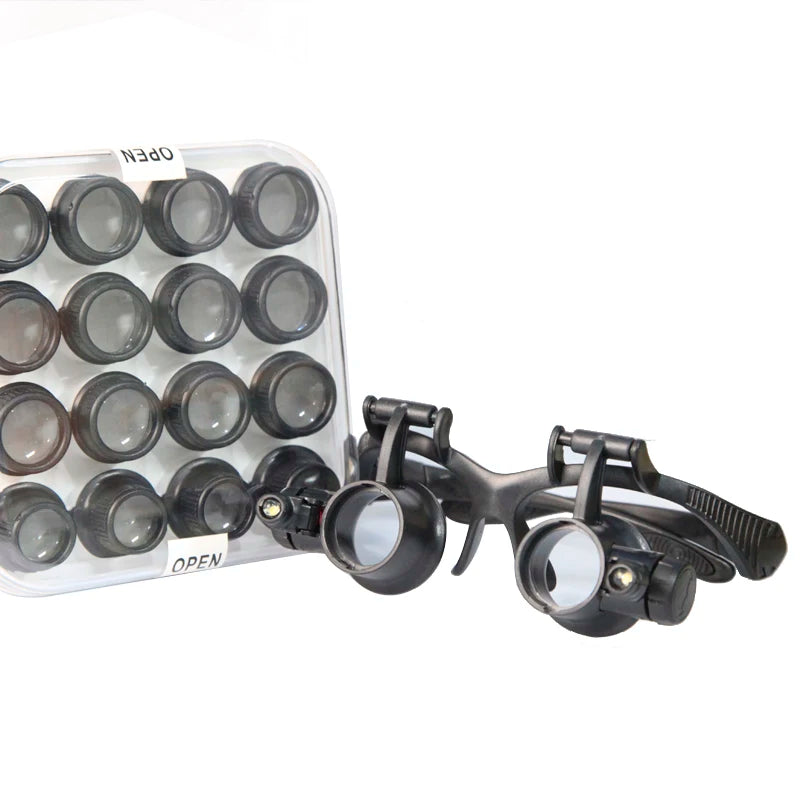 Magnifying Glasses Reading Illuminated Magnifier 2 Lights Head Loupe with Detachable Lenses for Jewelry Watch Electronic Repair Peaceful Pleasures Health and Wellness