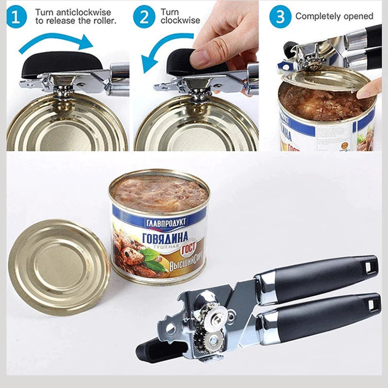 PC/Set Can Opener Twist Bottle Opener Stainless Steel Bottle Opener Cans Gadgets Multifunctional Kitchen Accessories Peaceful Pleasures Health and Wellness