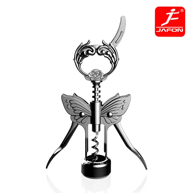 Gold Wine Beer Opener with Foil Knife Free Shipping Butterfly Bottle Opener Bat Wine Corkscrew Gunmetal Plated Level Corks Pull Peaceful Pleasures Health and Wellness Gun black
