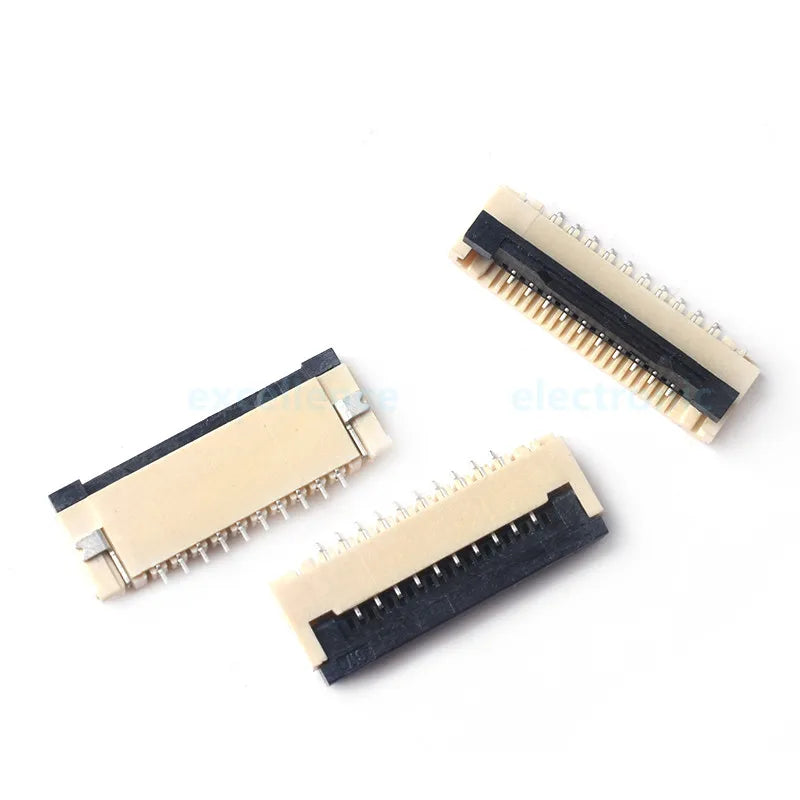 50pcs/Box 1mm Pitch Flip Type Under Clamshell Socket FPC FFC Flat Cable Connector 4P 6P 8P 10P 12P 14P 16P 20P 22P 24P Kits Peaceful Pleasures Health and Wellness