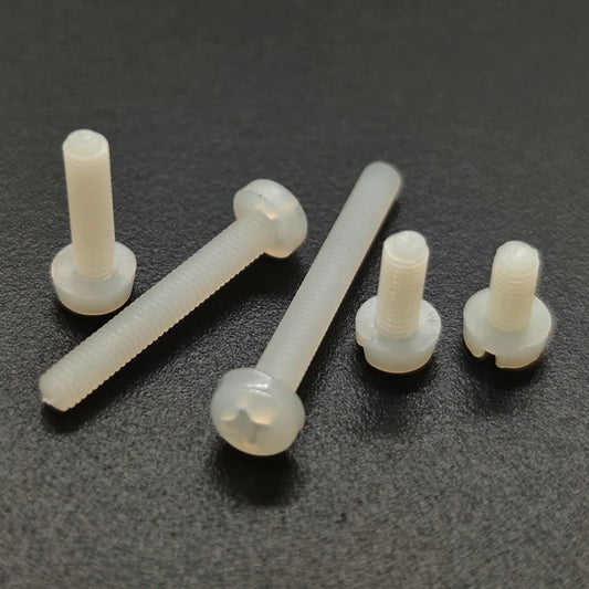 50pcs M2 M2.5 M3 M4 Metric Threaded White Nylon Plastic Phillips Pan Head Cross Round Screw Bolt length 5mm-20mm Peaceful Pleasures Health and Wellness M2 18mm